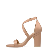 Renee Sandal - Latte Leather + Block Heel Kit 4 Latte