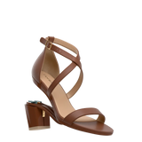 Renee Sandal - Walnut Leather 3 Block - FINAL SALE
