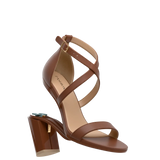Renee Sandal - Walnut Leather 4 Block - FINAL SALE