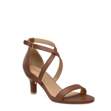Renee Sandal - Walnut Leather 3 Stiletto - FINAL SALE
