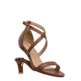 Renee Sandal - Walnut Leather 3 Stiletto - FINAL SALE