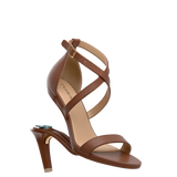 Renee Sandal - Walnut Leather 4 Stiletto - FINAL SALE