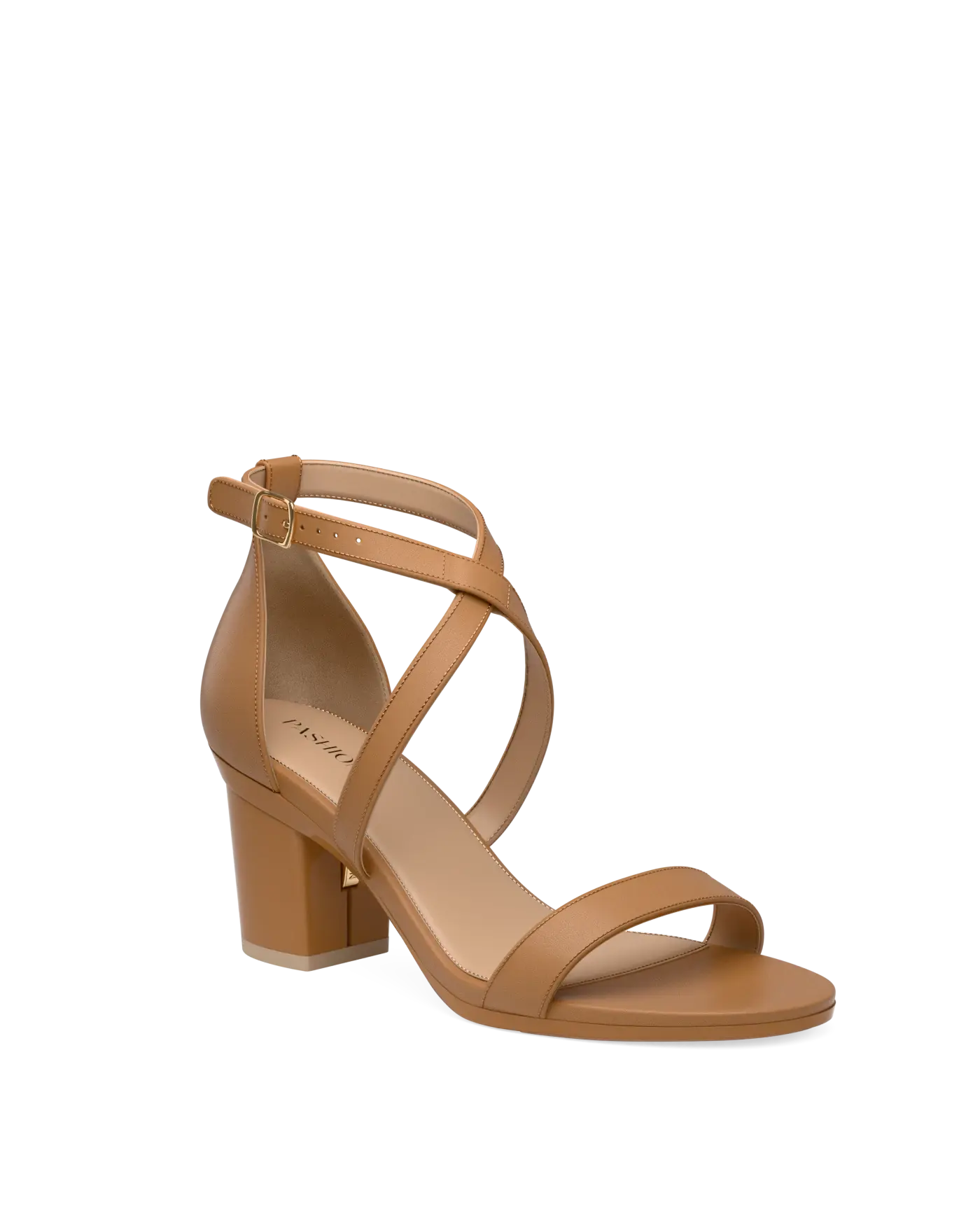 Renee Sandal - Whiskey Leather + Block Heel Kit 3 Whiskey