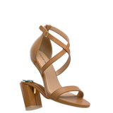 Renee Sandal - Whiskey Leather + Block Heel Kit 4 Whiskey