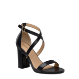 Renee Sandal - Coal Black Leather + Block Heel Kit 4 Coal Black