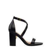 Renee Sandal - Coal Black Leather + Block Heel Kit 4 Coal Black