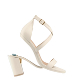 Renee Sandal - Ivory Leather 4 Block