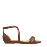 Sandy Sandal - Walnut Leather Flat