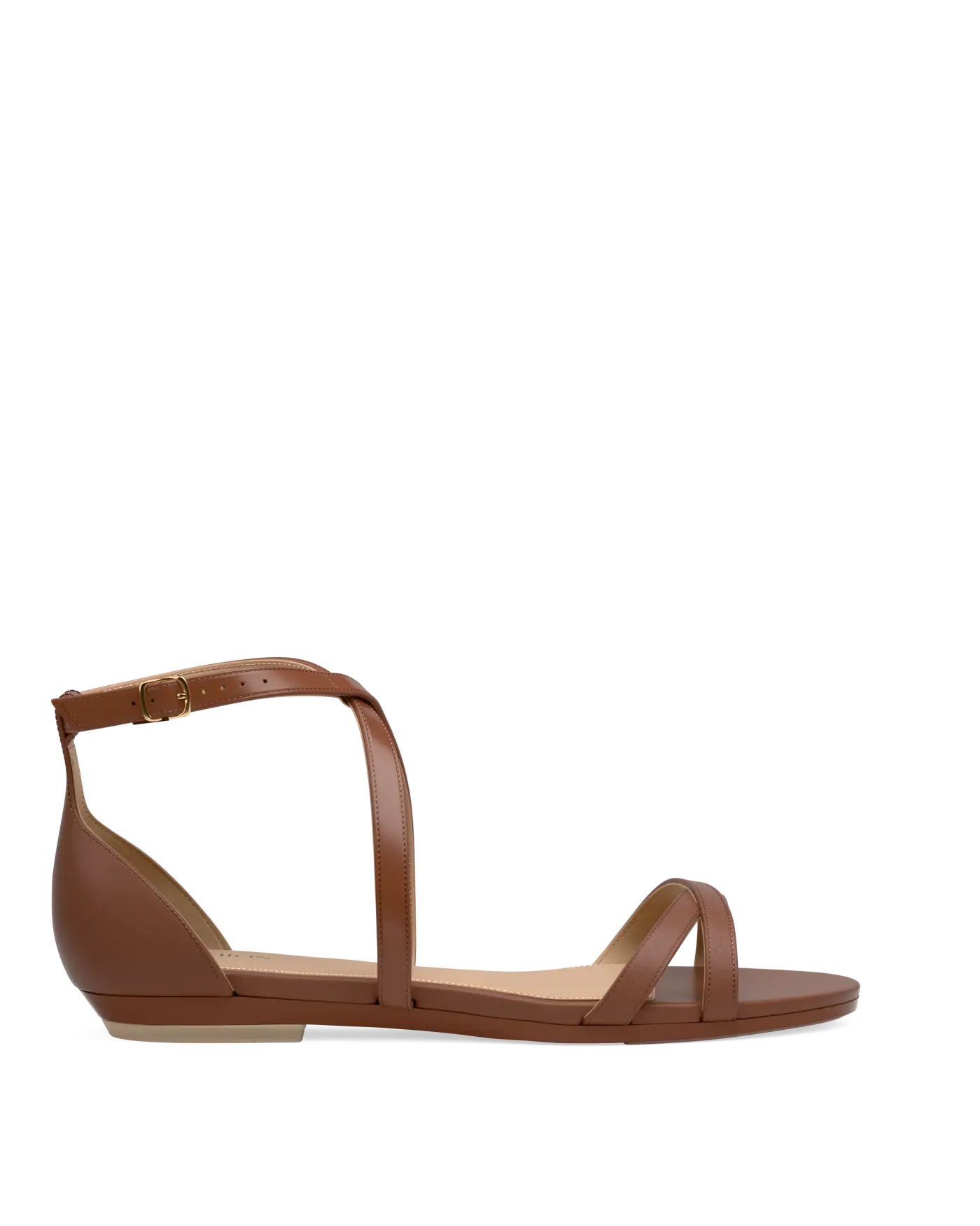 Sandy Sandal - Walnut Leather Flat