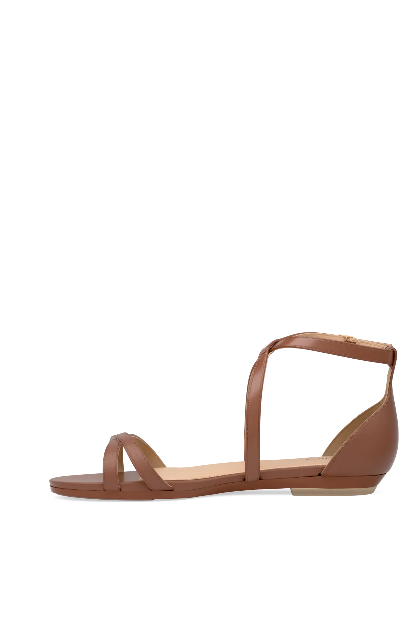 The Sandy - Walnut Leather Flat