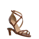 Sandy Sandal - Walnut Leather 3 Stiletto