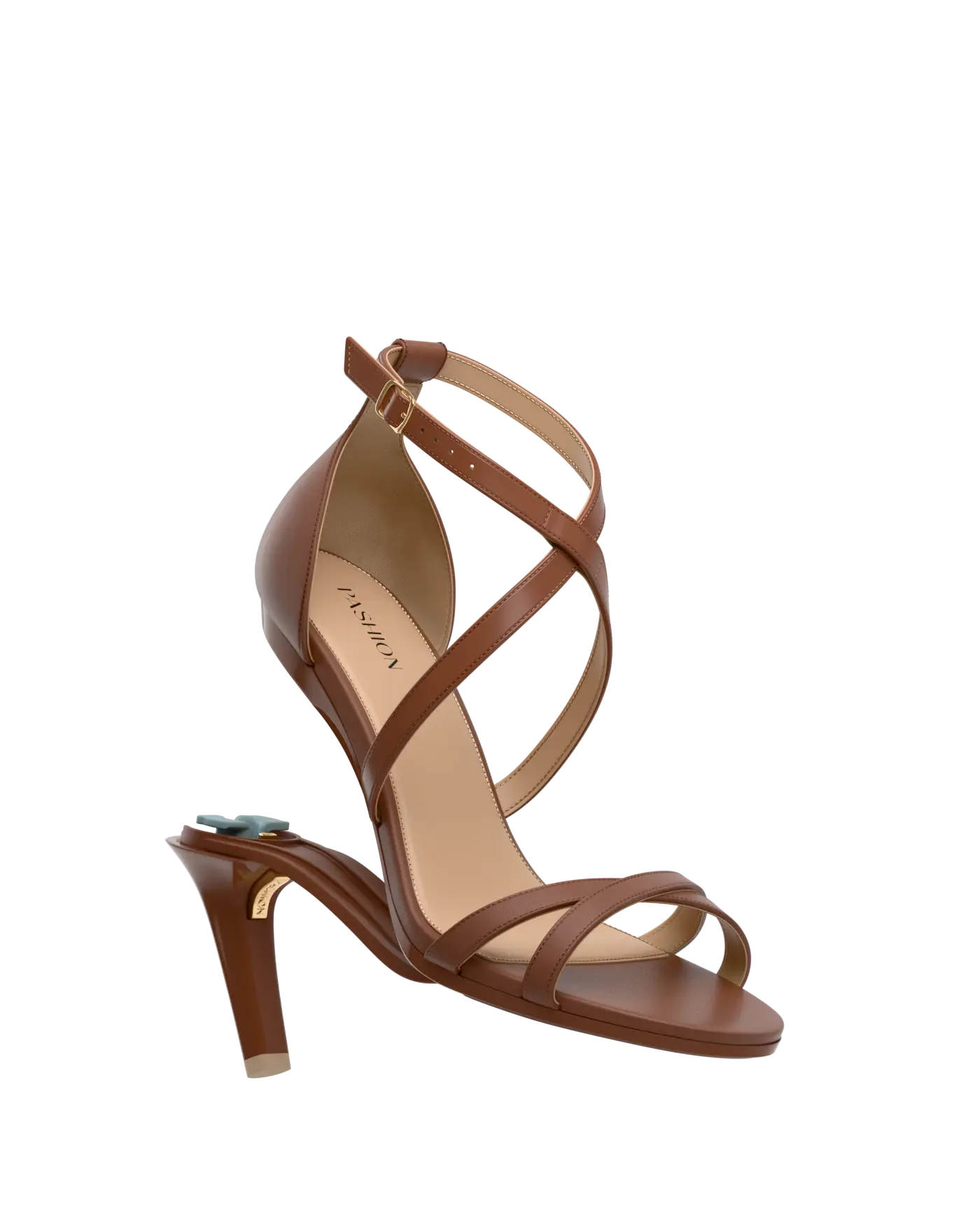 Sandy Sandal - Walnut Leather 4 Stiletto