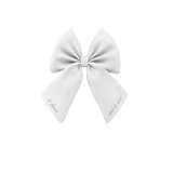 Personalized Oversized Ankle Bow White Satin