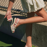 Shae Mule Sandal - Ivory Mesh 4 Block