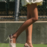 Shae Mule Sandal - Ivory Mesh 4 Block