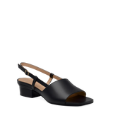 Shae Mule Sandal - Coal Black Leather Flat