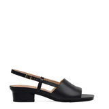 Shae Mule Sandal - Coal Black Leather Flat