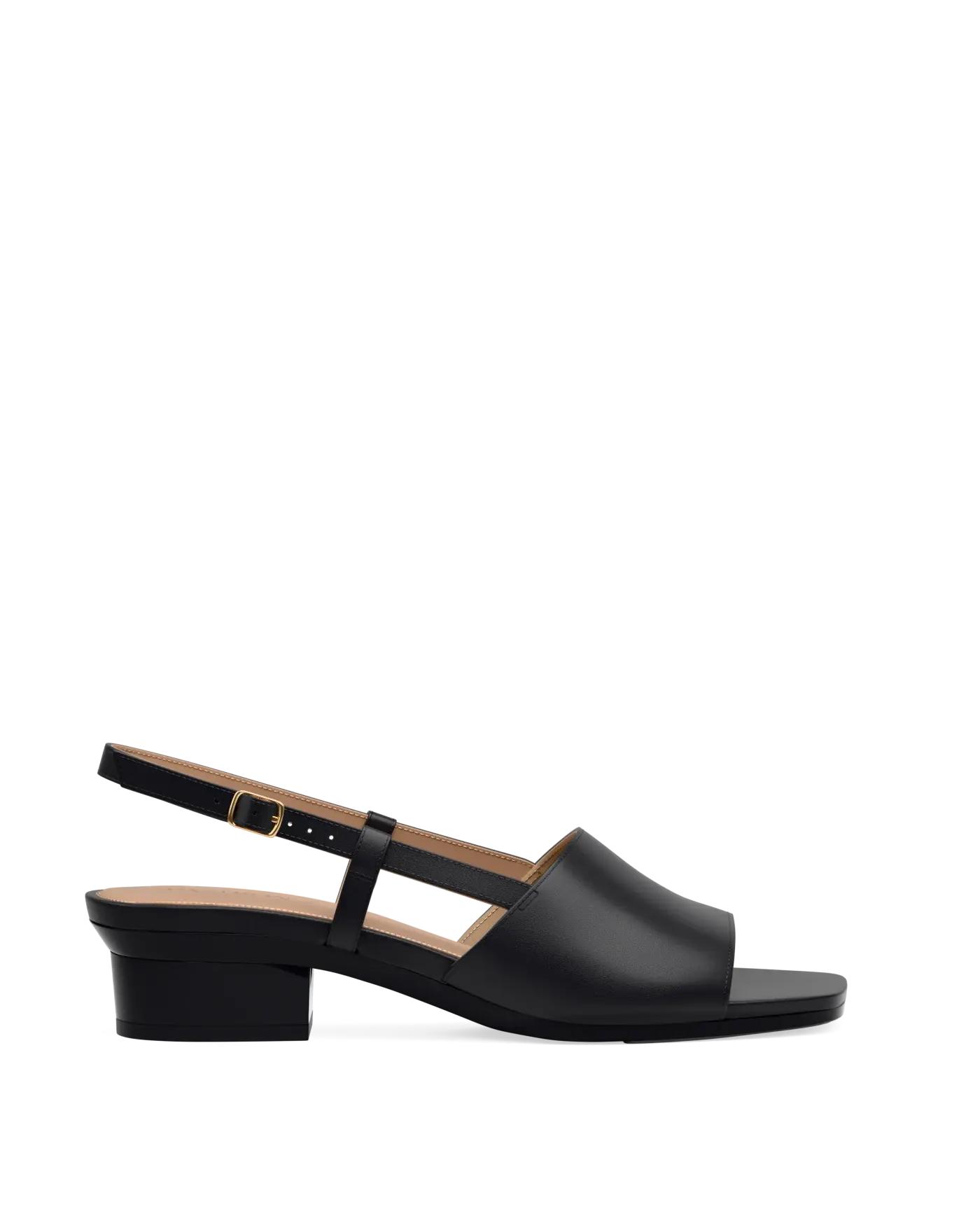 Shae Mule Sandal - Coal Black Leather Flat
