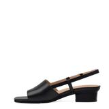 Shae Mule Sandal - Coal Black Leather Flat