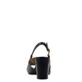 Shae Mule Sandal - Coal Black Leather 3 Block