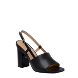 Shae Mule Sandal - Coal Black Leather 4 Block