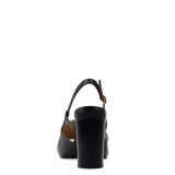 Shae Mule Sandal - Coal Black Leather 4 Block