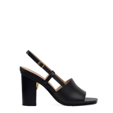 Shae Mule Sandal - Coal Black Leather 4 Block