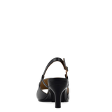 Shae Mule Sandal - Coal Black Leather 3 Stiletto