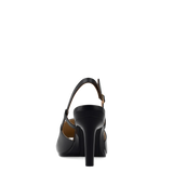 Shae Mule Sandal - Coal Black Leather 4 Stiletto