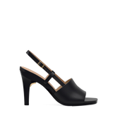 Shae Mule Sandal - Coal Black Leather 4 Stiletto