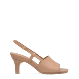 Shae Mule Sandal - Latte Leather 3 Stiletto