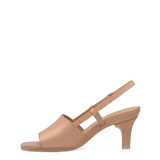 Shae Mule Sandal - Latte Leather 3 Stiletto
