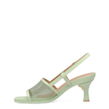 Shae Mule Sandal - Mint Mesh 3 Flare Stiletto