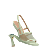 Shae Mule Sandal - Mint Mesh 4 Flare Stiletto