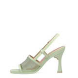 Shae Mule Sandal - Mint Mesh 4 Flare Stiletto