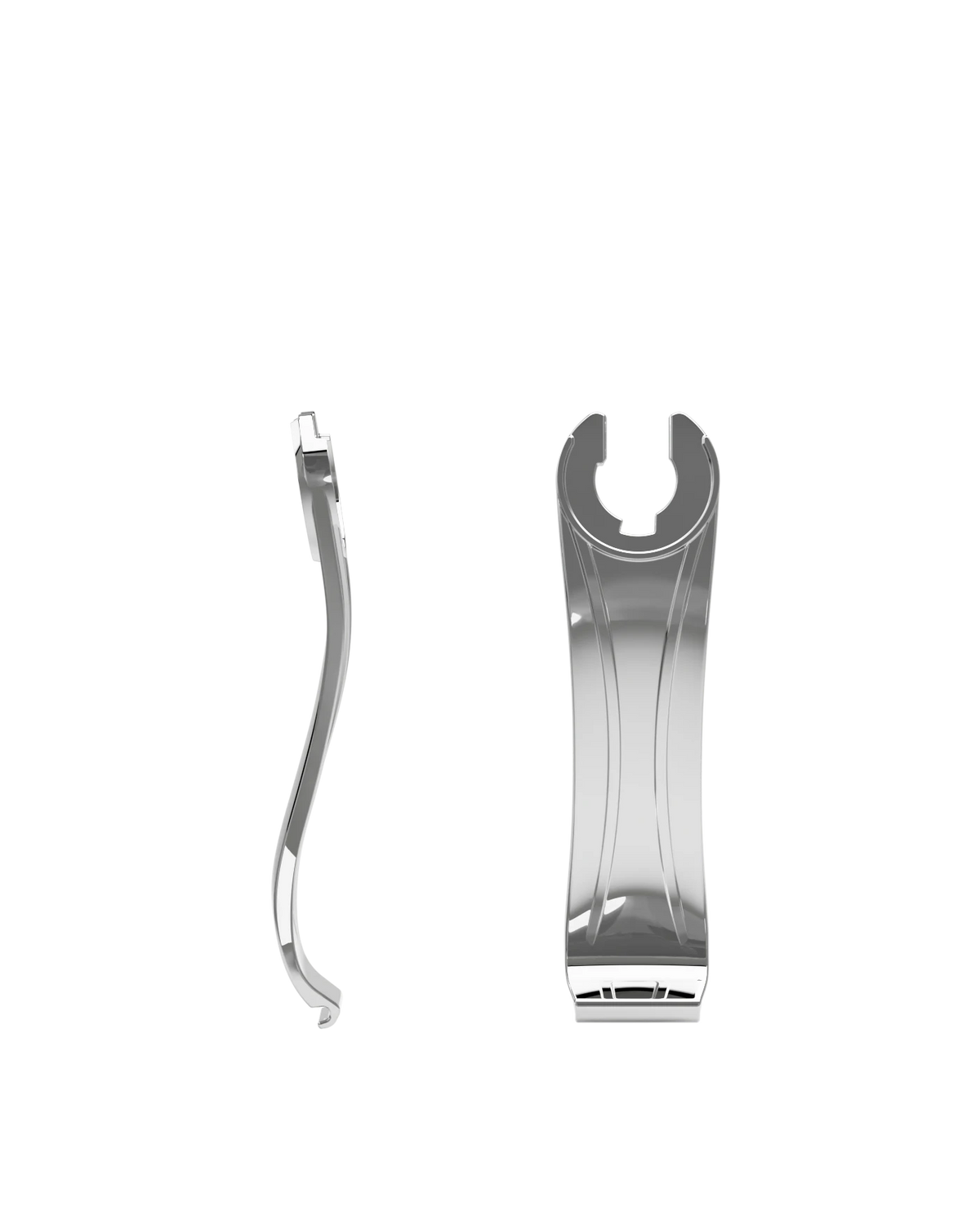 Stelo - Silver Metallic, product view. Pashion convertible heels go from heel to flat and are customizable with interchangeable heel kits.