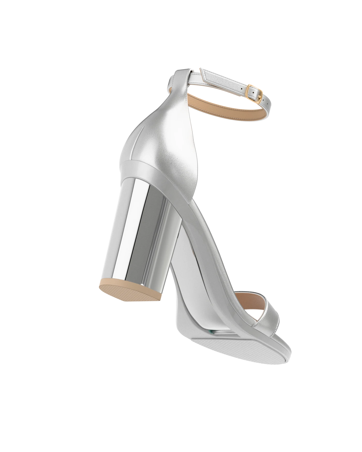 Stelo - Silver Metallic, alternate view. Pashion convertible heels go from heel to flat and are customizable with interchangeable heel kits.