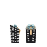 Block Heel Kit 4 Silver Stud, 4-inch interchangeable block heel. Pashion convertible heels go from heel to flat and are customizable with interchangeable heel kits.