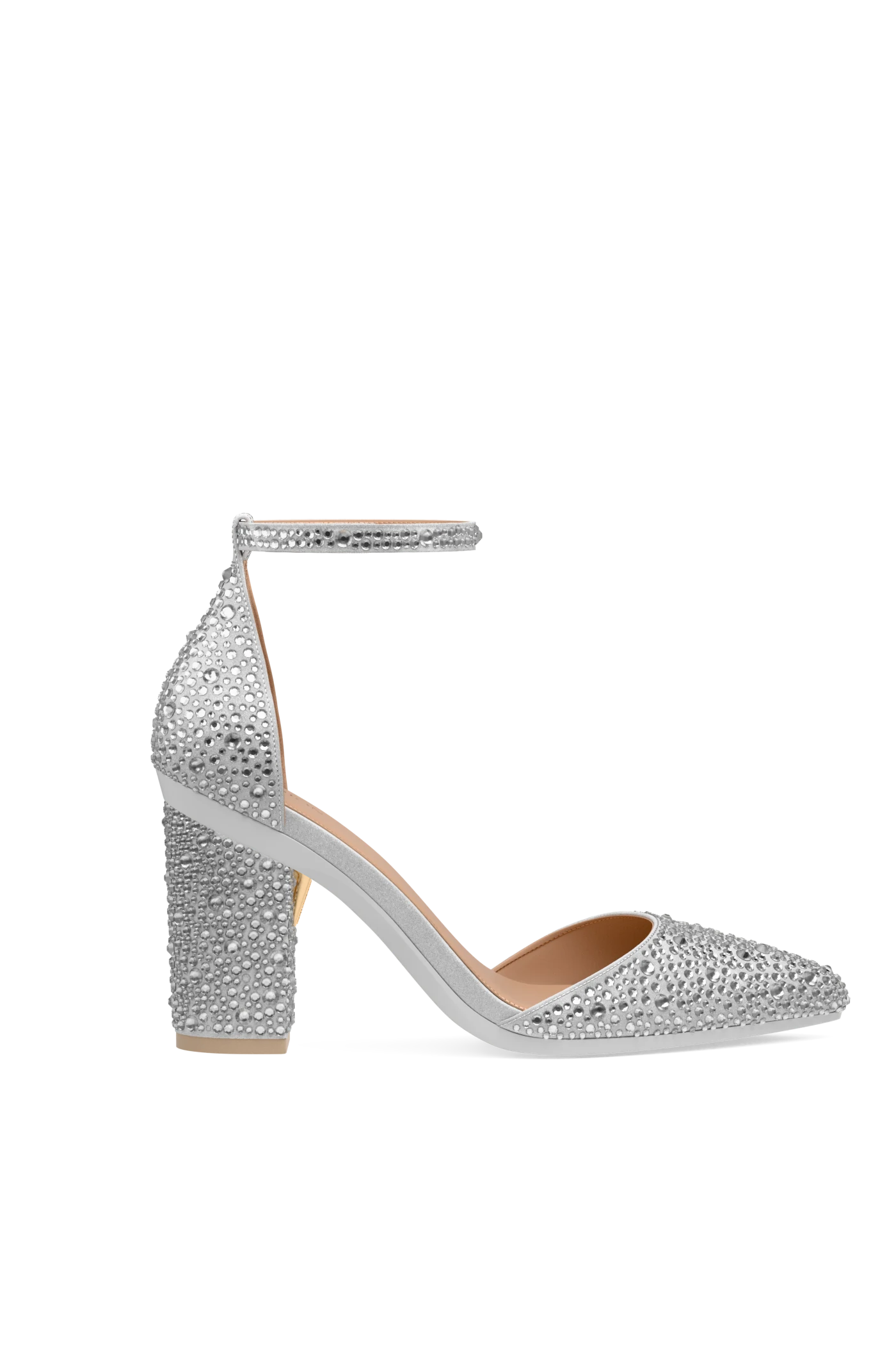 Block Heel Kit 4 Silver Mixed Rhinestone