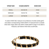 Coal Black Leather Ankle Chain