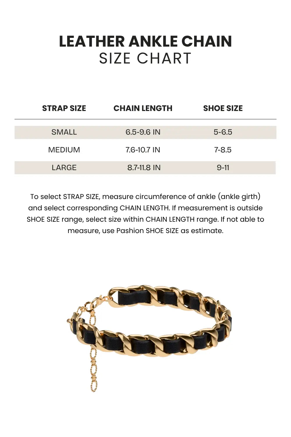 Coal Leather Ankle Chain