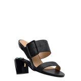 The Buckle Slide - Coal Black Suede 3 Block