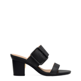 The Buckle Slide - Coal Black Suede 3 Block