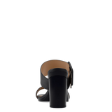The Buckle Slide - Coal Black Suede 4 Block