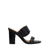 The Buckle Slide - Coal Black Suede 4 Block