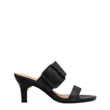 The Buckle Slide - Coal Black Suede 3 Stiletto