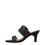 The Buckle Slide - Coal Black Suede 3 Stiletto