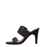 The Buckle Slide - Coal Black Suede 4 Stiletto