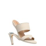 Ava Slide - Ivory Linen 4 Stiletto