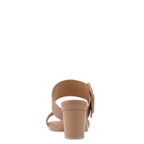 The Buckle Slide - Latte Suede 3 Block